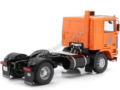 Cochesdemetal.es 1977 Camion Volvo F12 "Deutrans" Naranja/Azul 1:18 Road Kings 180034 2