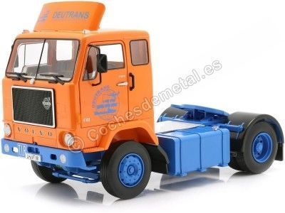 Cochesdemetal.es 1965 Camion Volvo F88 "Deutrans" Naranja/Azul 1:18 Road Kings 180062