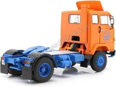 Cochesdemetal.es 1965 Camion Volvo F88 "Deutrans" Naranja/Azul 1:18 Road Kings 180062 2