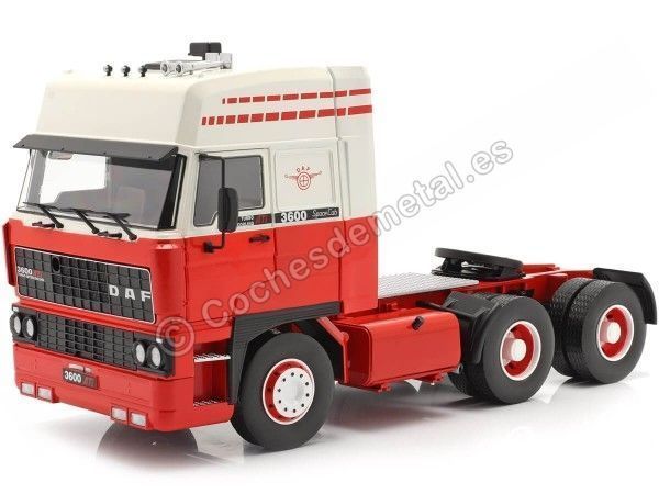 Carsdemetal.es 1982 DAF 3600 Spacecab White/Red 1:18 Road Kings 180093