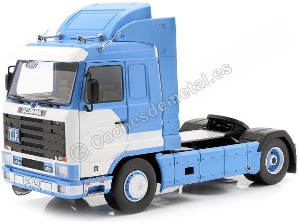 Cochesdemetal.es 1995 Camion Scania 143 Streamline Azul/Blanco 1:18 Road Kings 180104