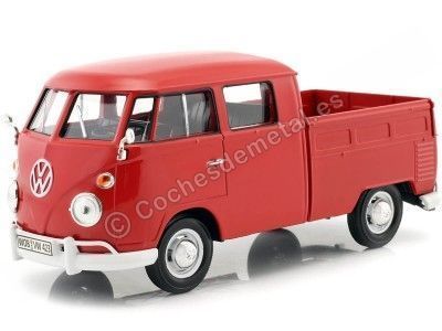 Carsdemetal.es 1967 Volkswagen tipo 2 T1 CABRY DUPLE RED PICKUP 1:24 MOTOR MAX 79343