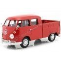 Carsdemetal.es 1967 Volkswagen tipo 2 T1 CABRY DUPLE RED PICKUP 1:24 MOTOR MAX 79343
