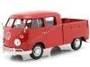 Cochesdemetal.es 1967 Volkswagen Type 2 T1 Cabina Doble Pickup Rojo 1:24 Motor Max 79343