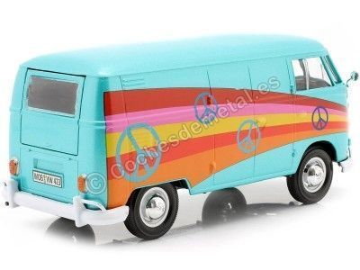 Carsdemetal.es 1967 Volkswagen tipo 2 T1 Delivery Van "Peace" Turquesa Metálica 1:24 MOTOR MAX 79583 2
