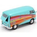 CARSDEMETAL.ES 1967 Volkswagen Type 2 T1 Van de livraison "Paix" Turquoise métallique 1:24 Motor max 79583