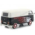 Cochesdemetal.es 1967 Volkswagen Type 2 T1 Livraison Van Negro / Blanco 1:24 MOTOR MAX 79566