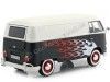 Cochesdemetal.es 1967 Volkswagen Type 2 T1 Livraison Van Negro / Blanco 1:24 MOTOR MAX 79566