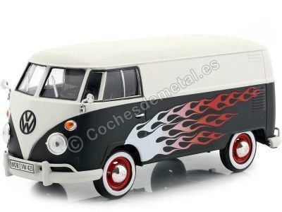 Carsdemetal.es 1967 Volkswagen tipo 2 T1 Van Black/White 1:24 MAX MOTOR 79566