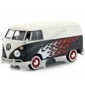 Cochesdemetal.es 1967 Volkswagen Type 2 T1 Livraison Van Negro / Blanco 1:24 MOTOR MAX 79566