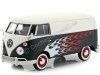 Cochesdemetal.es 1967 Volkswagen Type 2 T1 Livraison Van Negro / Blanco 1:24 MOTOR MAX 79566