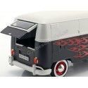 Cochesdemetal.es 1967 Volkswagen Type 2 T1 Livraison Van Negro / Blanco 1:24 MOTOR MAX 79566