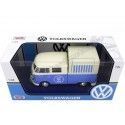 Cochesdemetal.es 1967 Volkswagen Type 2 T1 Pickup Food Truck Azul / Blanco 1:24 Motor Max 79576