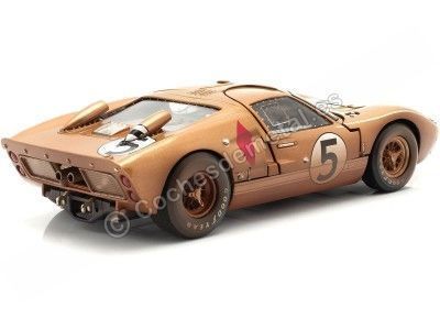 Cochesdemetal.es 1966 Ford GT40 Mark II Nº5 Bucknum/Hutcherson 24h LeMans Dorado Final de Carrera 1:18 Shelby Collectibles 430 2