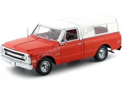 1970 Chevrolet C-10 Pickup + Camper Shell Red/Beige 1:18 Highway-61 18004 Cochesdemetal.es