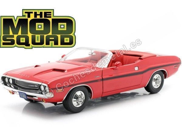 Cochesdemetal.es 1970 Dodge Challenger RT Convertible "The Mod Squad" Rallye Red 1:18 GreenLight 13565