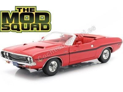 Cochesdemetal.es 1970 Dodge Challenger RT Convertible "The Mod Squad" Rallye Red 1:18 GreenLight 13565