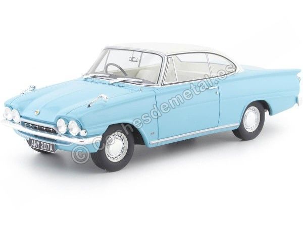 Cochesdemetal.es 1963 Ford Inglaterra Consul Capri 116e GT RHD TORQUOISE/BRANCO 1:18 BOS MODELS 207