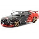 Cochesdemetal.es 1999 Nissan Skyline GT-R (R34) Advan Drift Livery Negro / Rojo 1:18 Solino S1804302