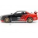 Cochesdemetal.es 1999 Nissan Skyline GT-R (R34) Advan Drift Livery Negro / Rojo 1:18 Solino S1804302