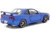 Carsdemetal.es 1999 Nissan Skyline GT-R (R34) Bayside Blue 1:18 Solido S1804301