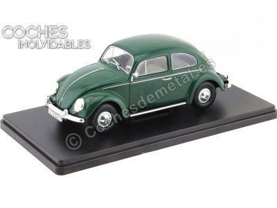 CARSDEMETAL.ES 1960 Volkswagen VW Beetle 1200 Green Standard "CARS INPECTABLE" 1:24 Éditorial Salvat ES16