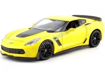 Cochesdemetal.es 2017 Chevrolet Corvette Z06 Amarillo 1:24 Welly 24085