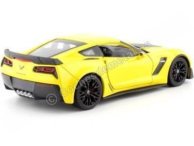 Cochesdemetal.es 2017 Chevrolet Corvette Z06 Amarillo 1:24 Welly 24085 2