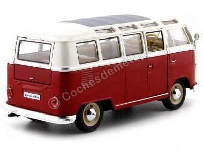 Carsdemetal.es 1963 Volkswagen vw t1 samba ônibus vermelho/bege 1:24 bem 22095 2
