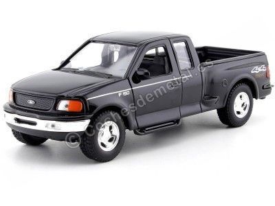 Cochesdemetal.es 1999 Ford F150 Flareside Supercab Pickup Negro 1:24 Welly 29396