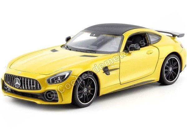 Cochesdemetal.es 2015 Mercedes-Benz AMG GT R Coupe (C190) Amarillo Metalizado 1:24 Welly 24081