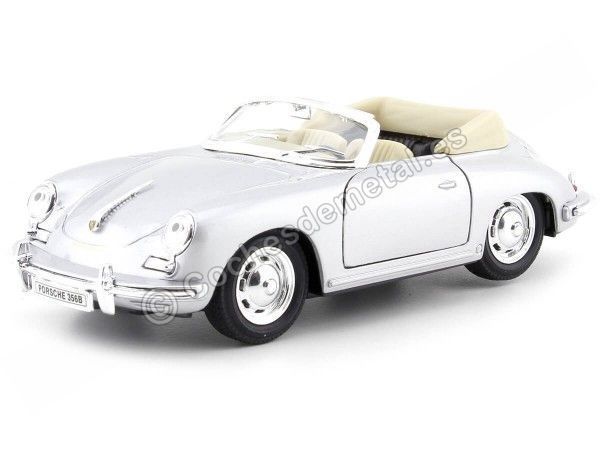 Cochesdemetal.es 1958 Porsche 356B Cabrio Gris 1:24 Welly 29390