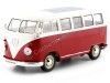 Cochesdemetal.es 1963 Volkswagen VW T1 Bus Rojo/Beige 1:24 Welly 22095