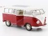 Cochesdemetal.es 1963 Volkswagen VW T1 Bus Rojo/Beige 1:24 Welly 22095