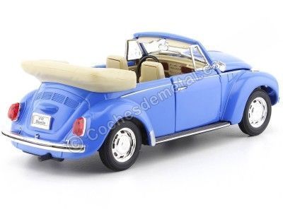 Cochesdemetal.es 1960 Volkswagen VW Beetle Cabrio Light Blue 1:24 Welly 22091 2