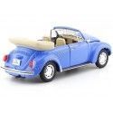 Cochesdemetal.es 1960 Volkswagen VW Beetle Cabrio Light Bleu 1:24 Welly 22091