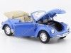 Cochesdemetal.es 1960 Volkswagen VW Beetle Cabrio Light Bleu 1:24 Welly 22091