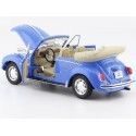 Cochesdemetal.es 1960 Volkswagen VW Beetle Cabrio Light Bleu 1:24 Welly 22091