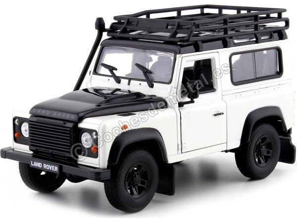 Cochesdemetal.es 2010 Land Rover Defender 90 TDI Blanco con Snorkel 1:24 Welly 22498
