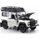 Carsdemetal.es 2010 Land Rover Defenda 90 TDI White com Snorkel 1:24 Welly 22498