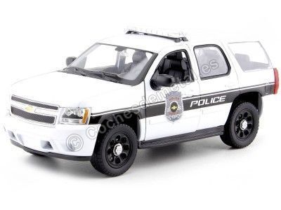 2008 Chevrolet Tahoe Policia Blanco/Negro 1:24 Welly 22509 Cochesdemetal.es