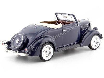 1936 Ford Deluxe Cabriolet Azul Oscuro 1:24 Welly 22422 Cochesdemetal.es 2