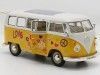 Cochesdemetal.es 1963 Volkswagen VW T1 Bus Flower Power Amarillo / Beige 1:24 Welly 22095