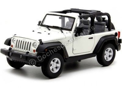 Cochesdemetal.es 2007 Jeep Wrangler Rubicon Cabrio Blanco 1:24 Welly 22489