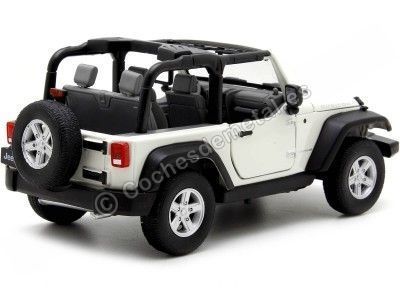 Cochesdemetal.es 2007 Jeep Wrangler Rubicon Cabrio Blanco 1:24 Welly 22489 2