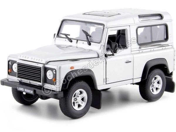 Cochesdemetal.es 2010 Land Rover Defender 90 TDI Gris 1:24 Welly 22498