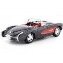 CARSDEMETAL.ES 1957 Chevrolet Corvette Black Convertible / Red 1:24 Welly 29393