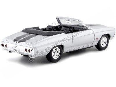 Cochesdemetal.es 1971 Chevrolet Chevelle SS 454 Convertible Silver 1:24 Welly 22089 2