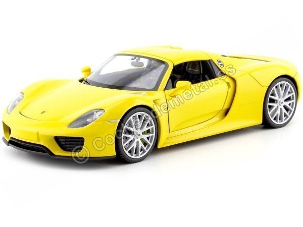 Cochesdemetal.es 2015 Porsche 918 Spyder Hard Top Amarillo 1:24 Welly 24055