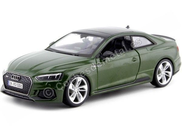Carsdemetal.es 2019 Audi RS 5 Cupê verde metálico 1:24 Bburago 21090